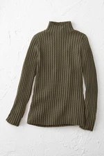 Textured Funnelneck Sweater