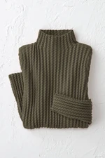 Textured Funnelneck Sweater