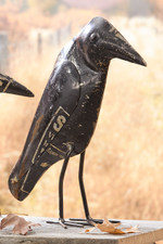 Antique Black Iron Crows, Set of 2