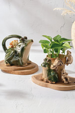 Stoneware Frog Watering Can