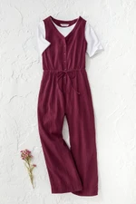 Summer Breeze Gauze Tie-Waist Jumpsuit