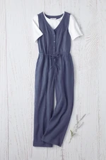 Summer Breeze Gauze Tie-Waist Jumpsuit