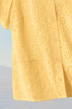 Eyelet Button-Front Shirt