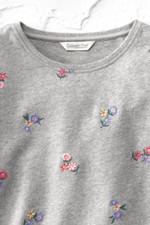Tossed Flowers Short-Sleeve Sweatshirt