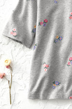 Tossed Flowers Short-Sleeve Sweatshirt