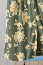 Button-Front Floral Knit Dress