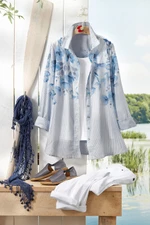 Trailing Petals Striped Tunic