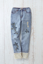 Indigo and Lace Ankle Jeans