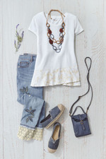 Indigo and Lace Ankle Jeans