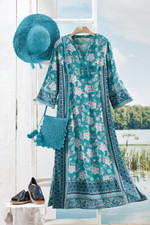 Mixed Print Caftan Dress