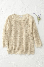Breezy Pointelle-Stitch Sweater