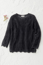 Breezy Pointelle-Stitch Sweater