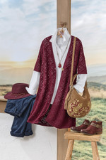 Open Stitch Elbow-Sleeve Cardigan