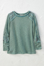 Vintage-Wash Embroidered Rib Tee