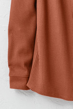 Waffle Knit Button-Front Tee