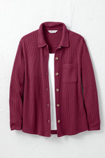 Waffle Knit Button-Front Tee