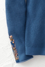Waffle Knit Floral Patch Sweater