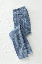 Bandana Print Pull-On Ankle Jeans