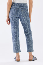 Bandana Print Pull-On Ankle Jeans