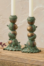 Stacked Acorn Taper Candle Holder Set