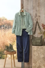Color-Flecked Cabled Cardigan
