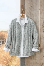 Color-Flecked Cabled Cardigan