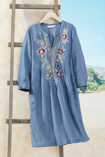 green emerald velvet dress Women's Two-Toned Embroidered Shirt Dress XL main image 0