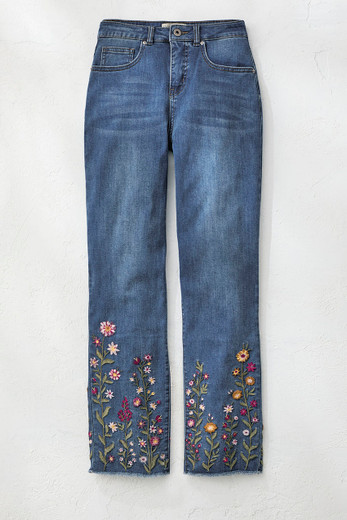 Pantalon Femme Coldwater Creek Lin Rayé Bleu - Taille LG - Jambe Large - État Parfait
