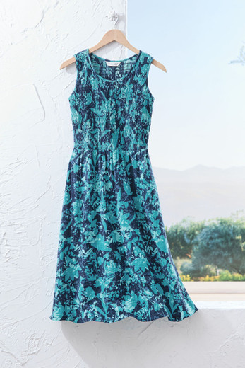 coldwater creek dresses Floral Harmony Dress - Majestic Blue - XL