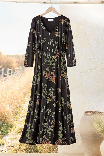 【店舗限定色】Winter Floral Long-sleeve Dress Winter Floral Long-sleeve Dress