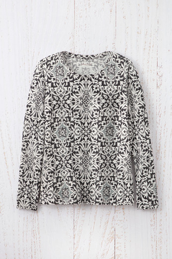 Prairie Floral Henley Tee - Coldwater Creek