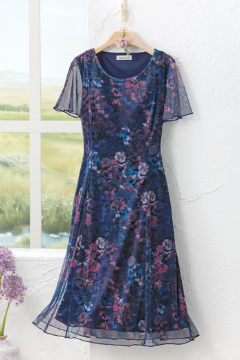 green emerald velvet dress coldwater creek Size 6 Brown Print Dress – Renee's Resale Clothing Outlet main image 1