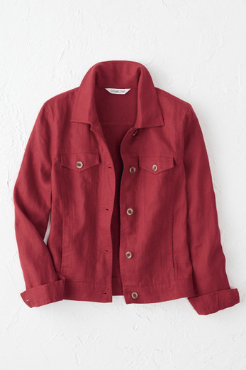 Ruched Linen Jacket - Coldwater Creek