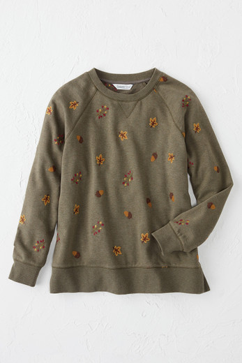Crochet-Trim Hooded Sweatshirt - Coldwater Creek