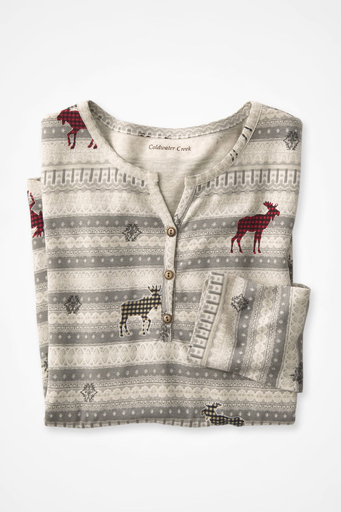 Fair Isle Moose Henley Tee