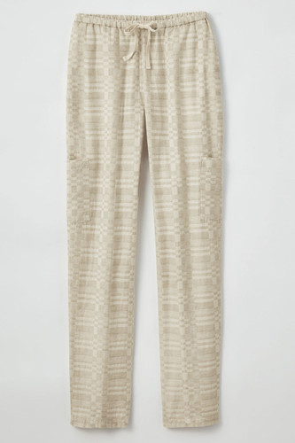 Ellison Striped Linen Pants - Taupe/Cream on Garmentory