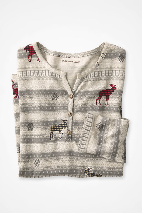 Moose is Loose Flannel PJ Set - Coldwater Creek