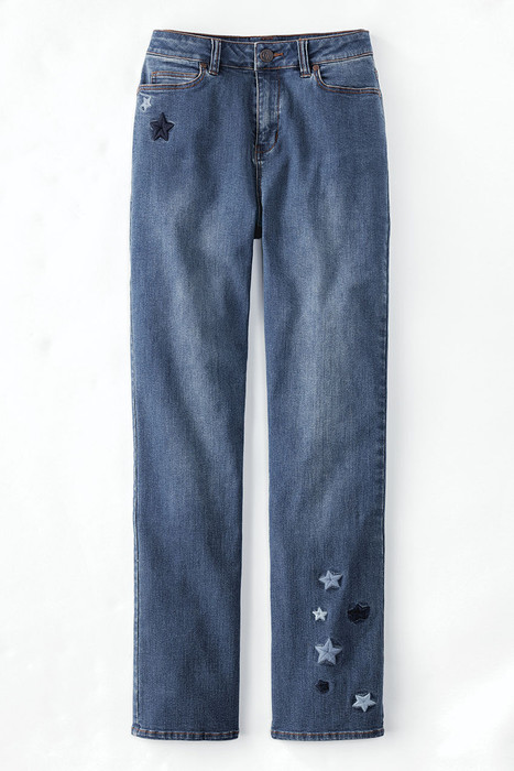 Floral Embroidered Slim Leg Ankle Jeans - Coldwater Creek