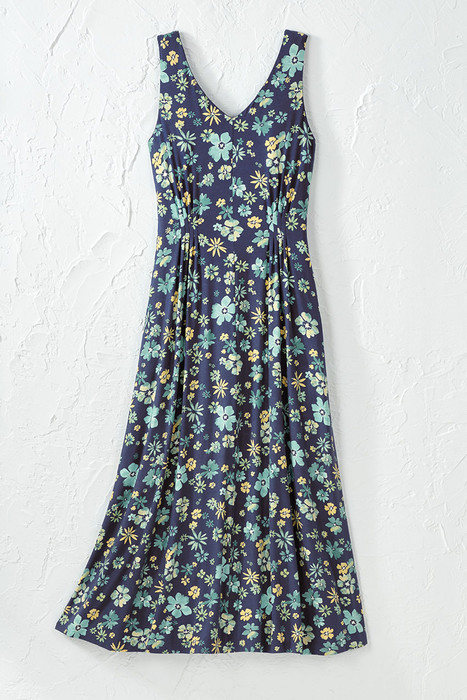 Abstract Petals Knit Maxi Dress