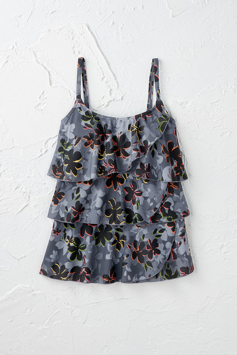 ★PLAGE_seoul★ Terry Tulip Swim Set_Melange Grey Free Spirit Tulip-Hem Tankini Top - Coldwater Creek