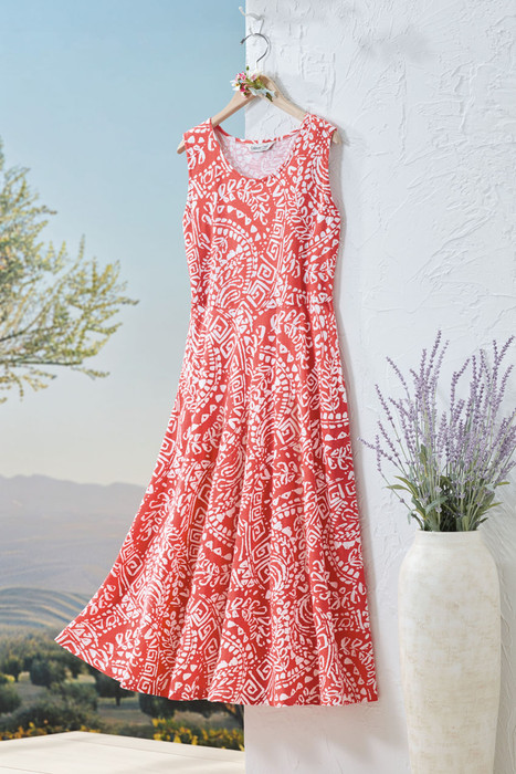 Abstract Petals Knit Maxi Dress