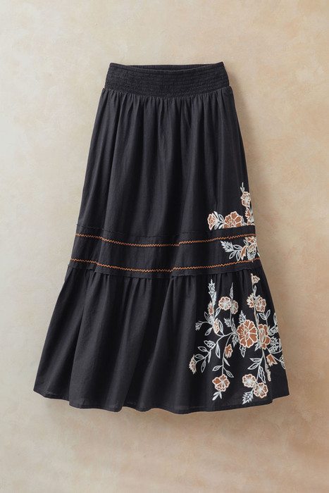 Botanical Mixed-Print Skirt