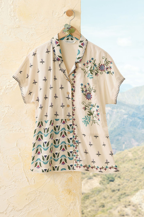 Boxy Cross-Dyed Linen Top - Coldwater Creek