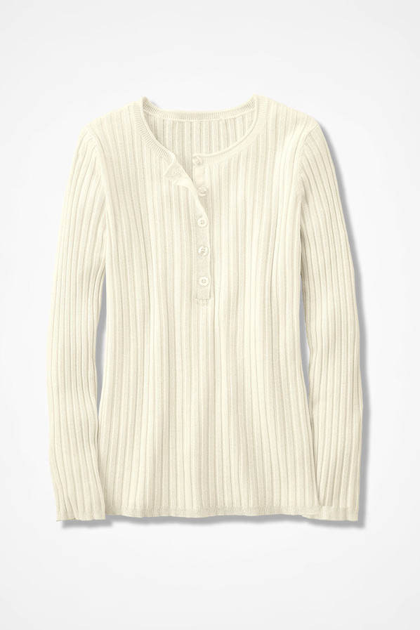 Ribbed Henley Sweater