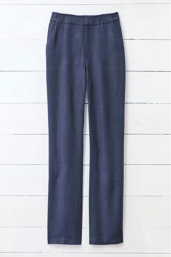 Hidden Stretch-Waist Linen Pants