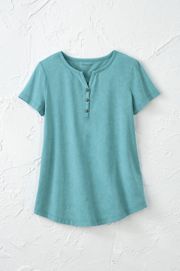 Vintage-Wash Henley