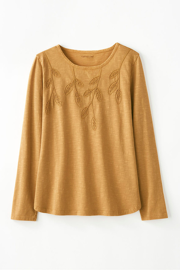 Leaf Embroidered Tee