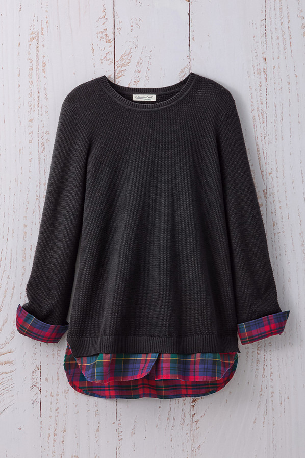 Glimpse of Plaid Sweater