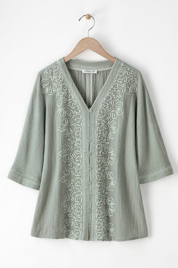 Summer Breeze Gauze Soutache Blouse