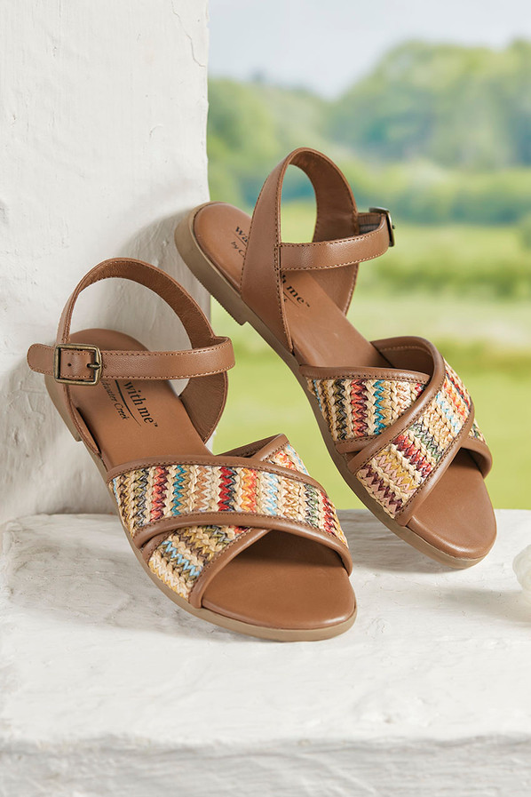 “Prism” Raffia Sandals by Walk With Me™